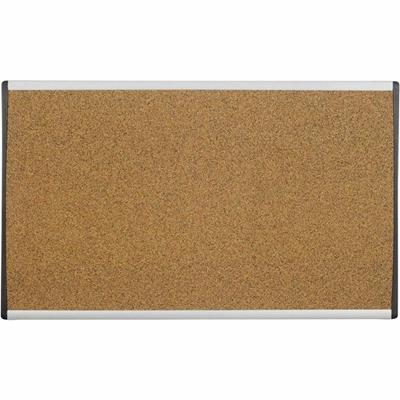 Quartet Arc Cubicle Bulletin Board - 18" Board Height x 30" Board Width - Brown Natural Cork Surface - Durable, Self-healing - Silver Aluminum Frame - 1 Each