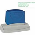 Sparco Large Business Address Stamp - Custom Message Stamp - 0.88" Impression Width x 2.75" Impression Length - Blue - 1 Each