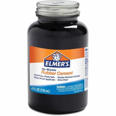 Elmer's ROSS 4 oz Bottle Rubber Cement with Brush - 4 oz - Brown - 1 Each