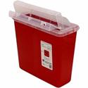 Covidien Sharpstar 5 Quart Sharps Container with Lid - 1.25 gal Capacity - Rectangular - 11" Height x 10.8" Width x 4.8" Depth - Red - 1 Each