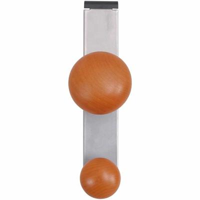 Alba Double Peg Garment Holder - 2 Pegs - 7.8" Height x 2.4" Width - for Garment - Silver, Brown - 1 Each