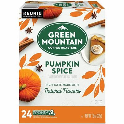 Green Mountain Coffee Roasters&reg; K-Cup, Pod Pumpkin Spice Coffee, Keurig Single-Serve K-Cup Pods, Light Roast, 24 Count - Compatible with Keurig Brewer - Regular - Light - K-Cup, Pod - Kosher - 24 / Box