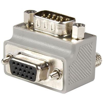StarTech.com Right Angle VGA to VGA Cable Adapter Type 2 - M/F - 1 x 15-pin HD-15 VGA Male - 1 x 15-pin HD-15 VGA Female - Gray - 1 Each