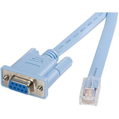 StarTech.com Cisco Console Router Cable - RJ45 (m) - DB9 (f) - 6 ft - 6 ft DB-9/RJ-45 Network Cable for Network Device, Notebook, Router - First End: 1 x RJ-45 Network - Male - Second End: 1 x 9-pin DB-9 Serial - Female - Blue - 1 Each