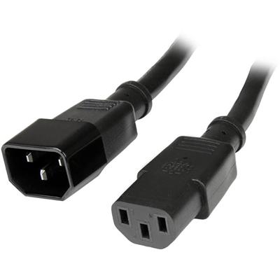 StarTech.com Power Extension Cable - For Desktop Computer, Server, UPS, Printer, PDU - 125 V AC / 10 A - Black - 10 ft Cord Length - IEC 320-C14 / IEC 320-C13 - 1 Each
