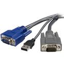 StarTech.com 6 ft Ultra-Thin USB VGA 2-in-1 KVM Cable - 6 ft USB/VGA KVM Cable for Keyboard/Mouse, KVM Switch, Video Device, PC, Computer - First End: 1 x 15-pin HD-15 - Male - Second End: 1 x 15-pin HD-15 - Male, 1 x 4-pin USB Type A - Male - Black 