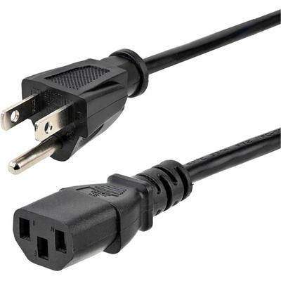 StarTech.com Standard Power Cord - For Desktop Computer, Scanner, Monitor, Printer - 125 V AC / 10 A - Black - 1 ft Cord Length - NEMA 1-15P / IEC 60320 C13 - 1 Each
