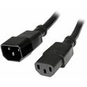 StarTech.com Power Extension Cable - For Desktop Computer, UPS, PDU, Server, Printer - 125 V AC / 10 A - Black - 1 ft Cord Length - IEC 60320 C14 / IEC 320-C13 - 1 Each