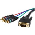StarTech.com Cable Adapter - RCA Breakout - HD15 (m) - Component (f) - 3 ft - 3 ft RCA/VGA Video Cable for Video Device, Monitor - First End: 1 x 15-pin HD-15 - Male - Second End: 3 x Component Video - Male - Black - 1 Each