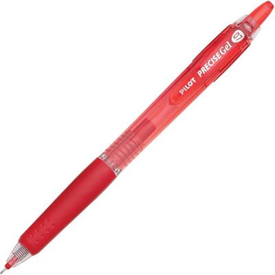 Pilot Precise Gel Fine Retractable BeGreen Pens - 0.7 mm Fine Needle Pen Point - Refillable - Retractable - Red Ink - Gel-based - 1 Dozen