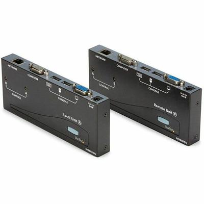 StarTech.com USB VGA KVM Console Extender over CAT5 UTP - 500 ft - 2 Computer(s) - 1 Local User(s) - 1 Remote User(s) - 500 ft Range - XGA - 1024 x 768 Maximum Video Resolution - 2 x Network (RJ-45) - 4 x USB - 4 x VGA - 120 V AC, 240 V AC Input Volt