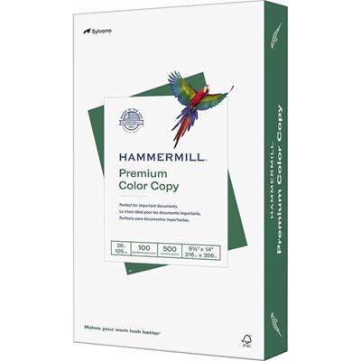 Hammermill Premium Color Copy Paper - White - 100 Brightness - Legal - 8 1/2" x 14" - 28 lb Basis Weight - Ultra Smooth - White - 500 / Ream