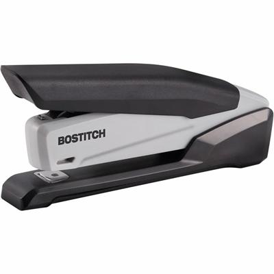 Bostitch EcoStapler Spring-Powered Antimicrobial Desktop Stapler - Staples Upto 20 Sheet of 30lb Paper - Holds Upto 210 Staple - Full Strip - Staple Size: 0.25" - Gray, Black - Rubber - 1 Each