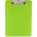 Charles Leonard Rubber Grip Plastic Clipboards - 8 1/2" x 11" Sheet Size - Plastic - Neon Green - 1 Each