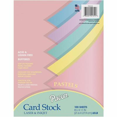 Pacon Parchment Card Stock - Letter - 8 1/2" x 11" - 65 lb Basis Weight - Sustainable Forestry Initiative (SFI) - Pastel Pink, Pastel Blue, Pastel Canary, Pastel Green, Pastel Lilac - 1 Pack