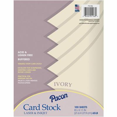 Pacon Card Stock Sheets - Letter - 8 1/2" x 11" - 65 lb Basis Weight - Sustainable Forestry Initiative (SFI) - Heavyweight, Acid-free, Lignin-free - Ivory - 1 Pack