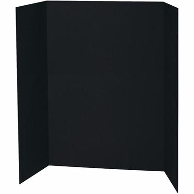 Pacon Presentation Boards - 36" Board Height x 48" Board Width - Black Surface - Tri-fold - 24 / Carton
