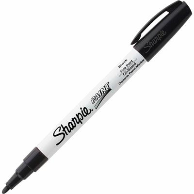 Sharpie Paint Marker - Fine Marker Point - Black Ink - Oil Based - Drawing, Coloring - 1 Each