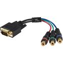 StarTech.com HD15 to Component RCA Breakout Cable Adapter - M/F - 6" RCA/VGA Video Cable for Monitor, Video Device - First End: 1 x 15-pin HD-15 - Male - Second End: 3 x RCA Video - Female - Fan-out Cable - Black - 1 Each