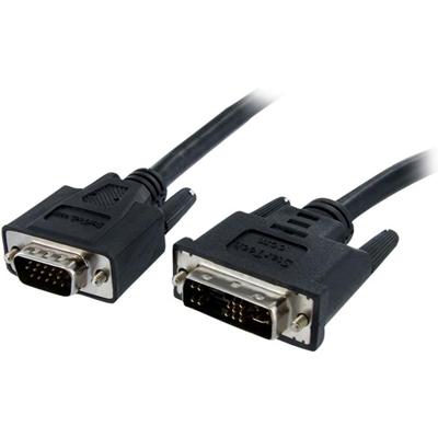 StarTech.com DVIVGAMM10 10 ft DVI to VGA Display Monitor Cable - 10 ft DVI/VGA Video Cable for Monitor, Video Device, PC, MAC, Flat Panel Display - First End: 1 x 17-pin DVI-A Analog Video - Male - Second End: 1 x 15-pin HD-15 - Male - 28 AWG - Black