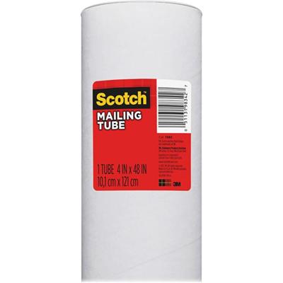 3M Mailing Tubes - 4" Width x 48" Length - Removable End Caps - White - 12 / Carton