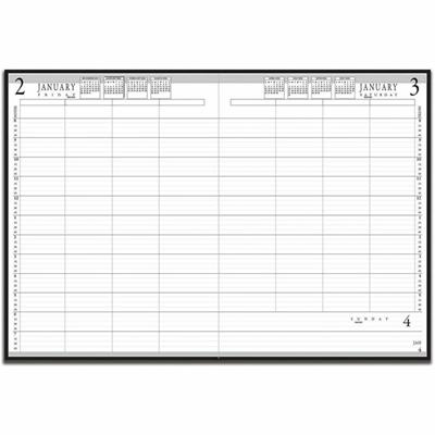 House of Doolittle 4-Person Executive series Daily Appointment Book - Julian Dates - Daily - 1 Year - January 2026 to December 2026 - 8:00 AM to 7:00 PM - Quarter-hourly - 1 Week Single Page Layout - 8" x 11" Sheet Size - Wire Bound - Leather, Paper 