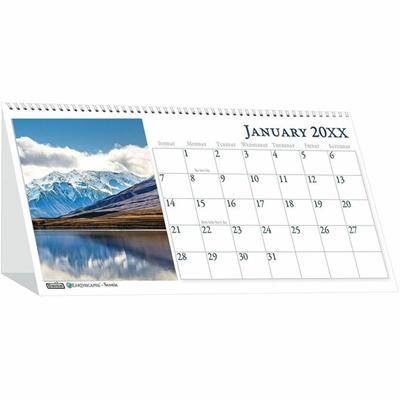 House of Doolittle Scenes Desktop Tent Calendar - Julian Dates - Monthly - 1 Year - January 2026 to December 2026 - 1 Month Double Page Layout - 8 1/2" x 4 1/2" Sheet Size - Spiral Bound - Desktop - White - Paper - 1 Each