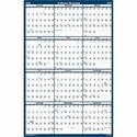 House of Doolittle Dated 66" Laminated Wall Planner - Julian Dates - Yearly - 12 Month - January 2026 to December 2026 - 66" x 33" Sheet Size - 2" x 2.25" Block - Blue, Gray - Paper - Laminated - 1 Each