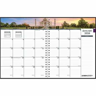 House of Doolittle Earthscapes Gardens Weekly Monthly Planner - Julian Dates - Weekly, Monthly - 1 Year - January 2026 to December 2026 - 8:00 AM to 5:00 PM - Hourly - 7" x 10" Sheet Size - Wire Bound - Paper - Black Cover - 1 Each