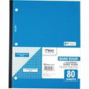 Mead Quad Wireless Neatbook Notebook - Letter - 1 Subject(s) - 80 Sheets - 160 Pages - Perfect Bound - Both Side Ruling Surface - 3 Hole(s) - Letter - 8 1/2" x 11" Sheet Size - 11" Height x 9" Width x 0.3" Depth - White Paper - Perforated, Undated, D