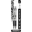 Zebra STEEL 3 Series F-301 Retractable Ballpoint Pen - 0.7 mm Fine Pen Point - Refillable - Retractable - Black Ink - Stainless Steel Barrel - 1 Pack