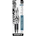Zebra STEEL 3 Series M/F 301 Mechanical Pencil & Ballpoint Pen Set - Fine Pen Point - 0.7 mm Pen Point Size - 0.5 mm Lead Size - Refillable - Black Ink - Stainless Steel Barrel - Retractable - Non-slip, Pocket Clip, Eraser - 1 Pack