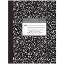 Roaring Spring Black Marble Composition Book - 80 Sheets - 160 Pages - Printed - Sewn/Tapebound - Both Side Ruling Surface - 20 lb Basis Weight - 10 1/4" x 7 7/8" Sheet Size - 0.50" Height x 7.9" Width x 10.3" Length - White Paper - Black Binding - B