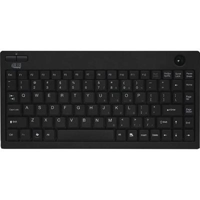 Adesso Wireless Mini Trackball Keyboard - Wireless Connectivity - RF - Compact - 30 ft - 2.40 GHz - USB Interface - 87 Key(s) - Windows Key Hot Key(s) - English (US) - Computer, Monitor, Tablet, Kiosk - Trackball - Windows - Membrane Keyswitch - AA B