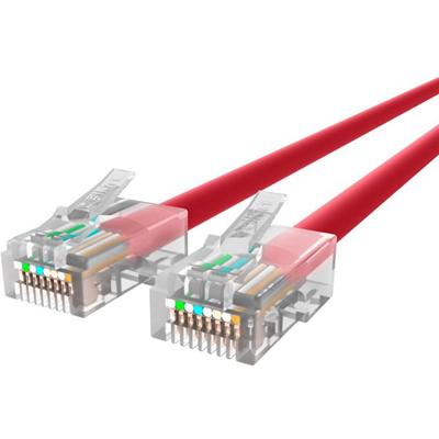 Belkin CAT6 Ethernet Patch Cable, RJ45, M/M - 25 ft Category 6 Network Cable for Network Device - First End: 1 x RJ-45 Network - Male - Second End: 1 x RJ-45 Network - Male - Patch Cable - Red - 1 Each