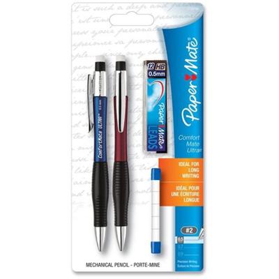 Paper Mate Comfortable Ultra Mechanical Pencils - 0.5 mm Lead - #2 - Refillable - Assorted Barrel - 2 / Pack