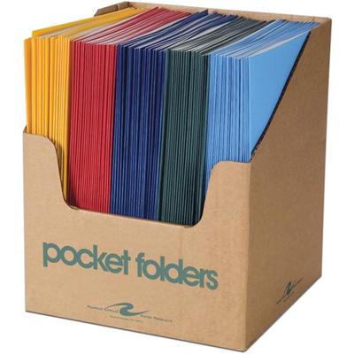Roaring Spring Letter Pocket Folder - 8 1/2" x 11" - 50 Sheets Capacity - 2 Internal Pocket(s) - 11 pt. - Paper - Assorted - Heavy Duty, Heavyweight - 100 / Carton