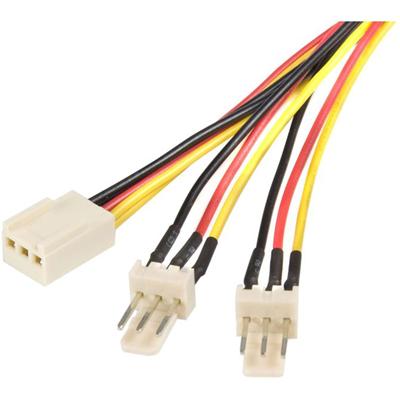 StarTech.com 12in TX3 Fan Power Splitter Cable - For CPU Fan - 1 ft Cord Length - TX3 / TX3 - 1 Each