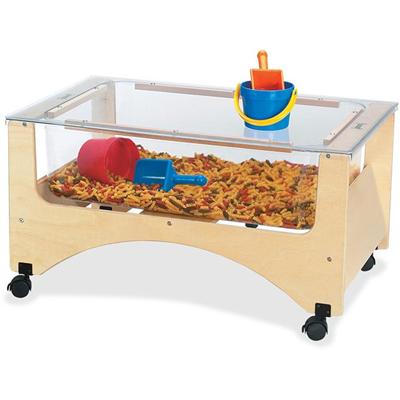 Jonti-Craft Rainbow Accents Toddler See-thru Sensory Table - 20" Height x 37" Width x 23" Depth - Classroom - Assembly Required - Baltic, Clear - Birch Frame Material - 1 Each