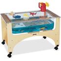 Jonti-Craft Rainbow Accents See-Thru Sensory Play Table - 24.50" Height x 37" Width x 23" Depth - Classroom - Assembly Required - Baltic, Clear - Birch Frame Material - 1 Each