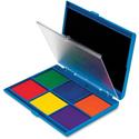 Learning Resources 7 Color Stamp Pad Ink Pad - Black, Green, Blue, Orange, Red, Yellow, Purple Ink - 1 Each