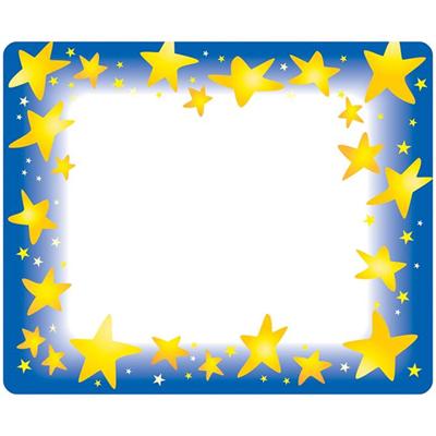 Trend Star Bright Self-adhesive Name Tags - 3" Length x 2.50" Width - Rectangular - Assorted - 1 Pack