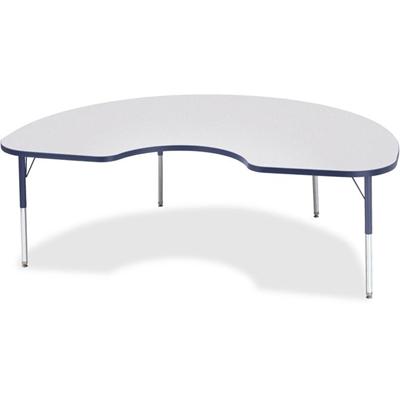 Jonti-Craft Berries Elementary Height Color Edge Kidney Table - Laminated Kidney-shaped, Navy Top - Four Leg Base - 4 Legs - Height Adjustable - 15" to 24" Adjustment - 72" Table Top Length x 48" Table Top Width x 1.13" Table Top Thickness - 24" Heig