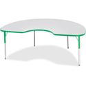 Jonti-Craft Berries Adult Height Prism Color Edge Kidney Table - Gray Kidney-shaped, Laminated Top - Four Leg Base - 4 Legs - Height Adjustable - 24" to 31" Adjustment - 72" Table Top Length x 48" Table Top Width x 1.13" Table Top Thickness - 31" Hei