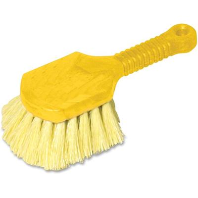 Rubbermaid Commercial Short Handle Utility Brush - 8" Handle Length - Yellow - 1 Each
