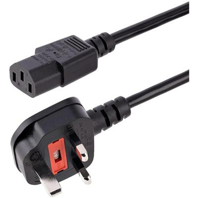 StarTech.com 6 ft Standard UK Computer Power Cord - For Desktop Computer, Monitor, Printer - 250 V AC / 10 A - Black - 6 ft Cord Length - BS 1363 / IEC 60320 C13 - 1 Each