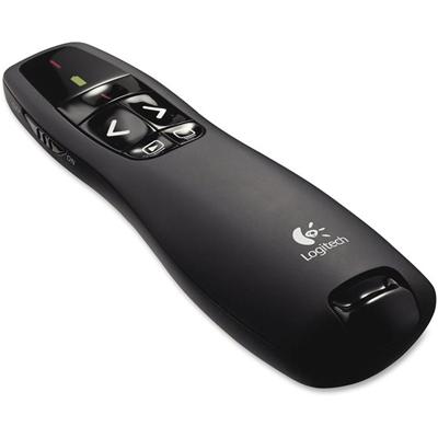 Logitech R400 Wireless Presenter - Laser - Wireless - 49.21 ft - Radio Frequency - 2.40 GHz - Black - USB - 1 Each