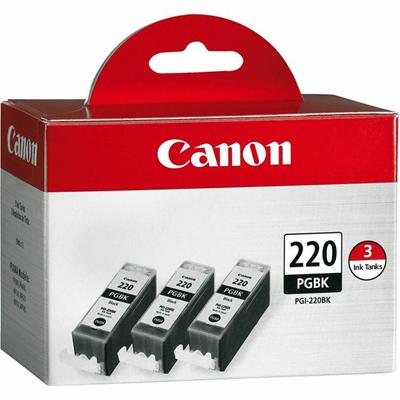 Canon PGI-220BK Original Inkjet Ink Cartridge - Black - 1 Pack - Inkjet - Black - 3 / Pack