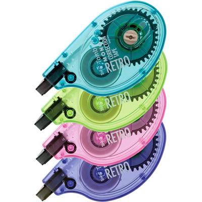 Tombow Single-line Bright Dispenser Correction Tapes - 0.16" Tape Width x 32.83 ft Tape Length - 1 Line(s) - White Tape - Ergonomic Assorted Dispenser - Acid-free, Non-refillable - Assorted - 4 / Pack