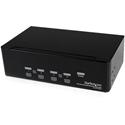 StarTech.com 4-Port Dual DVI USB KVM Switch with Audio and USB 2.0 Hub - 4 Computer(s) - 1 Local User(s) - QXGA - 2048 x 1536 - 8 x USB - 10 x DVI - Desktop - TAA Compliant